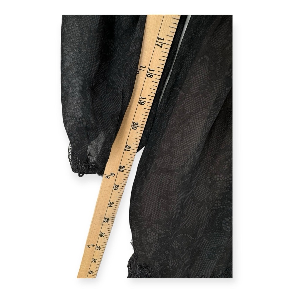 French Connection Dayo Lace Dress Womens 0 Dayo Black Print Sheer Lined NWT - Picture 7 of 12